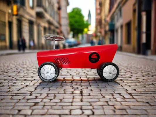 Baby toy car having red colure and its a push or swing car